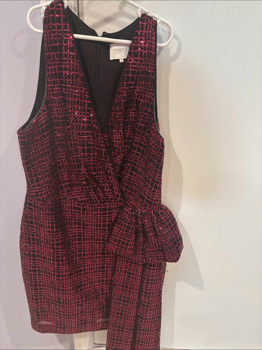 Black & Pink One33 Social Sequin mini Dress